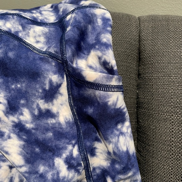 Blue and White Athletic Bike Shorts - Picture 5 of 5